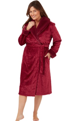 Marlon Shawl Collar Robe With Faux Fur Trim